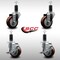 Service Caster 3.5'' SS Maroon Poly Wheel Swivel 1-1/4'' Expanding Stem Caster Set 2 Brakes, 4PK SCC-SSEX20S3514-PPUB-MRN-2-TLB-2-114 - alternate 4